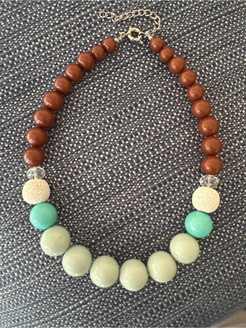 NWT Swell Caroline Beaded Statement Necklace w/ Glass and Coral Accent Beads